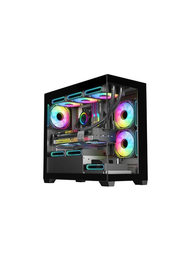 EMARAT GAMERS Gaming PC Intel Core i5-14400F, RTX 5050 8GB, 16GB RAM 3200MHz, 1TB NVMe SSD, MAG CoreFrozr AA13 Cooler, 650W PSU, C218M Panoramic Case black - Image 1